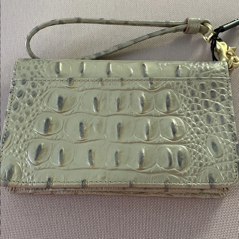 Brahmin Cream Croc-Embossed Wristlet - Picture 9 of 12